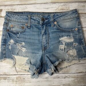 American Eagle Shorts- Hi Rise Festival Size 0- Distressed